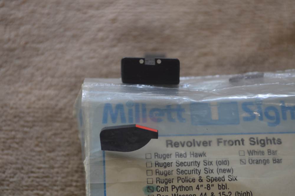Millett Front  Red Ramp & Rear white Dot Sight Set Colt Python-img-2