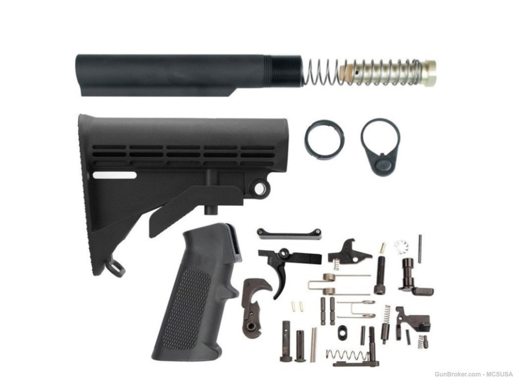 AR15 MilSpec Kit ButtStock Buffer Tube Lower Parts Kit -img-0