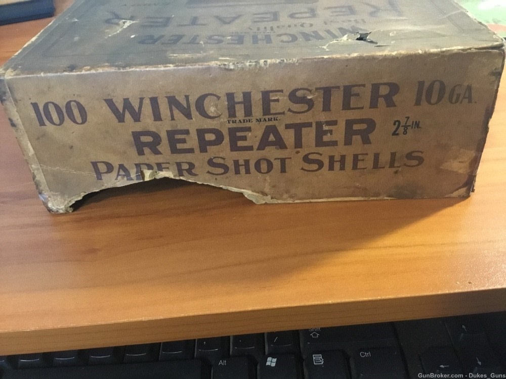 Winchester Repeater Paper Shot Shells,10ga. 100rd. box 24 unfired casings -img-2