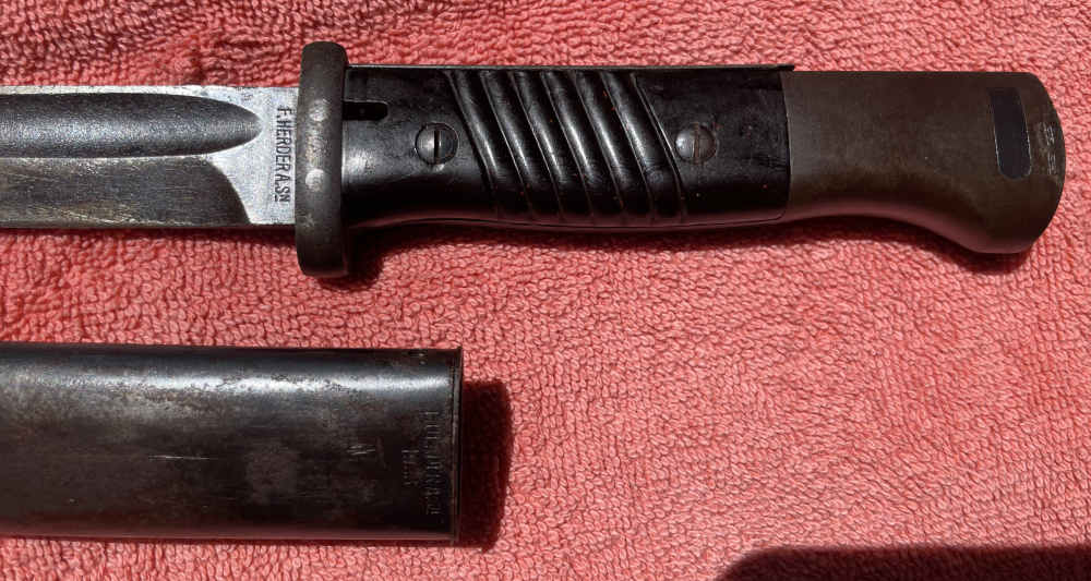 Rare1938 Date All-Matching WWII German K98 Combat Bayonet F Herder Solingen-img-18