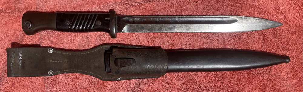 Rare1938 Date All-Matching WWII German K98 Combat Bayonet F Herder Solingen-img-0