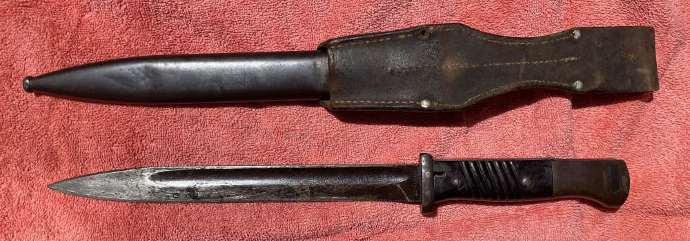 Rare1938 Date All-Matching WWII German K98 Combat Bayonet F Herder Solingen-img-2