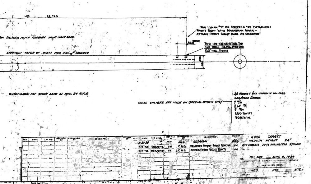 Winchester Model 70 Pre 64 official blueprints, drawings!-img-3