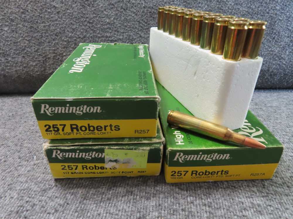 3 BOXES, 20 ROUNDS, 40 CASES-REMINGTON MADE .257 ROBERTS CALIBER AMMUNITION-img-0
