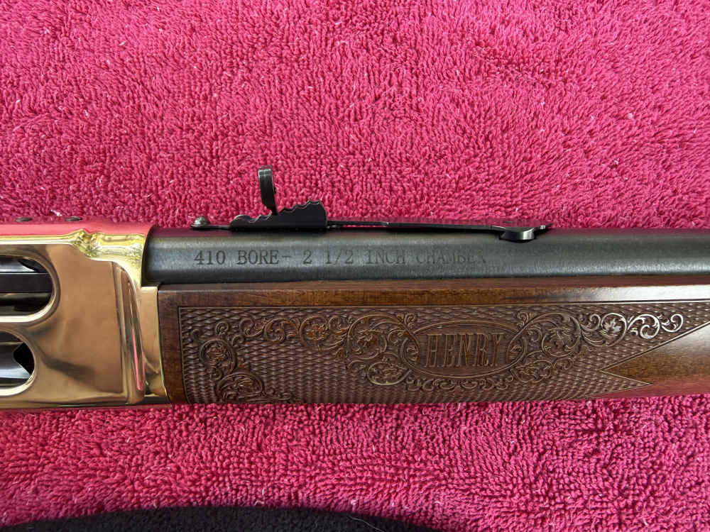 Henry Solid Brass H24 Signature  Lever Action 410 Shotgun Side Gate Walnut-img-1