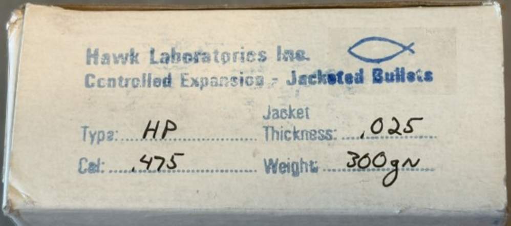 .475 Cal 300 gr JHP 50 pcs Hawk Bullets 475 Linebaugh 480 Ruger Wildey-img-1
