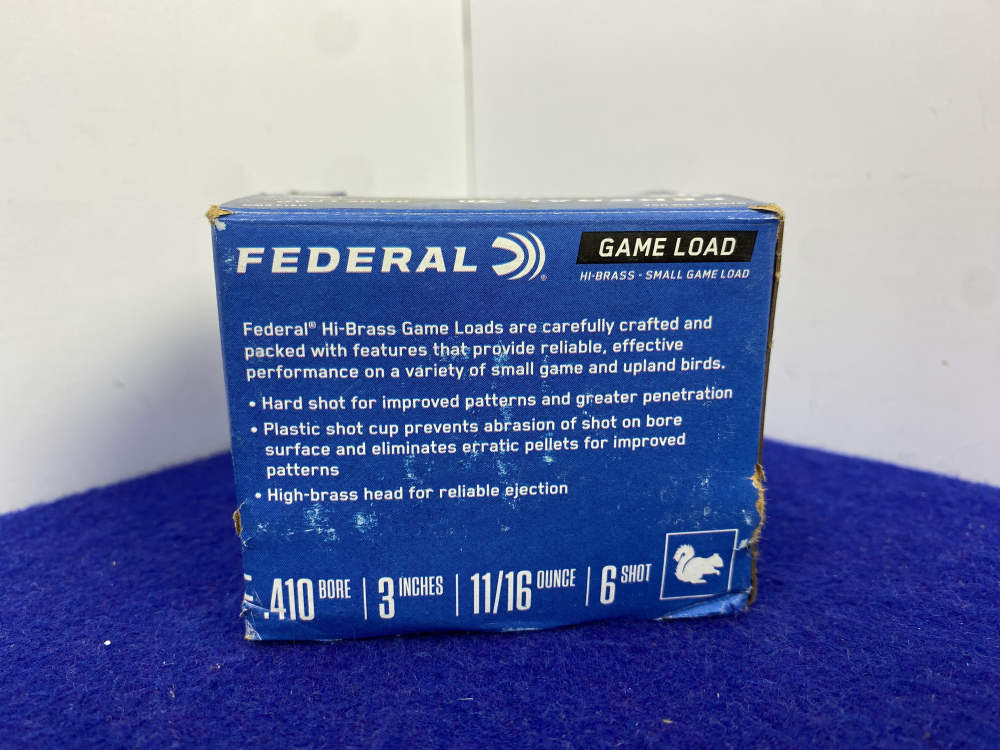 100 Rounds Federal .410 Bore 3" #6 Shot Game Load Ammunition *MAXIMUM DRAM*-img-6