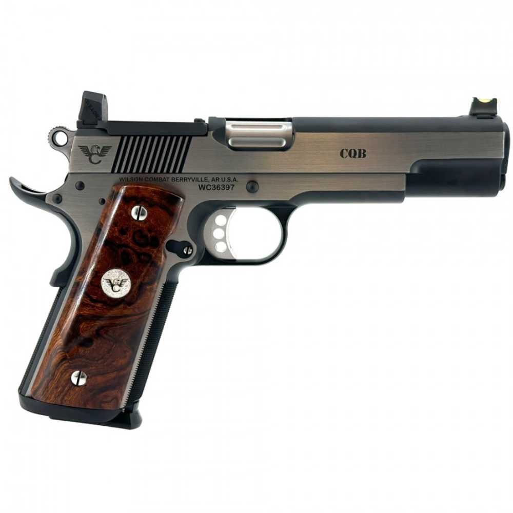 Wilson Combat CQB - 5" Barrel (.45 ACP) Optics Ready - Stainless/Black/Wood-img-1