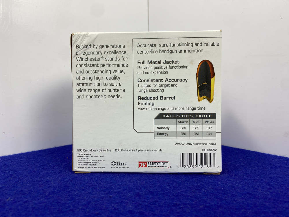 200 Rounds Winchester .45 Auto 230 Grain FMJ Ammunition *SHOOTER’S SUPPLY*-img-5