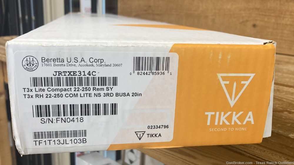 Tikka T3X Lite Compact .22-250 20" 3RD Syn Blk Bolt Rifle-img-8