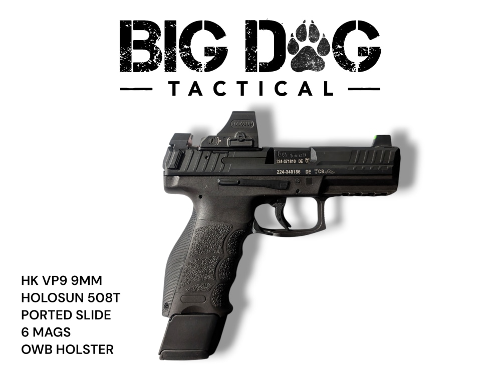 HK VP9 9MM PISTOL, HOLOSUN 508T, 6 MAGS, OWB HOLSTER, BUNDLE -img-1
