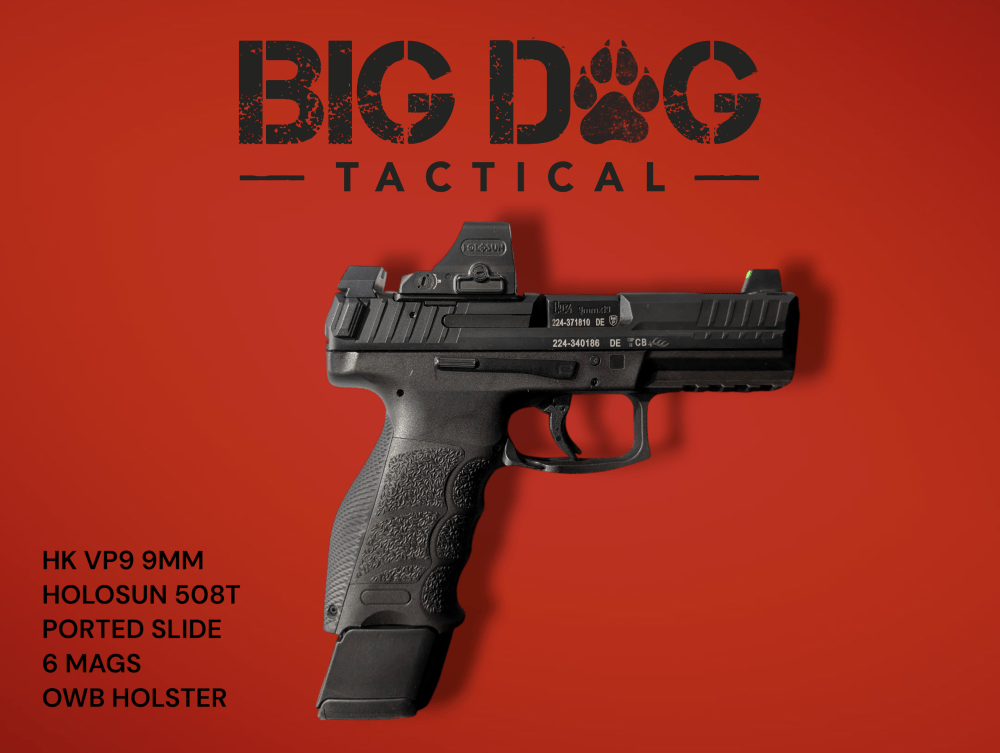 HK VP9 9MM PISTOL, HOLOSUN 508T, 6 MAGS, OWB HOLSTER, BUNDLE -img-0