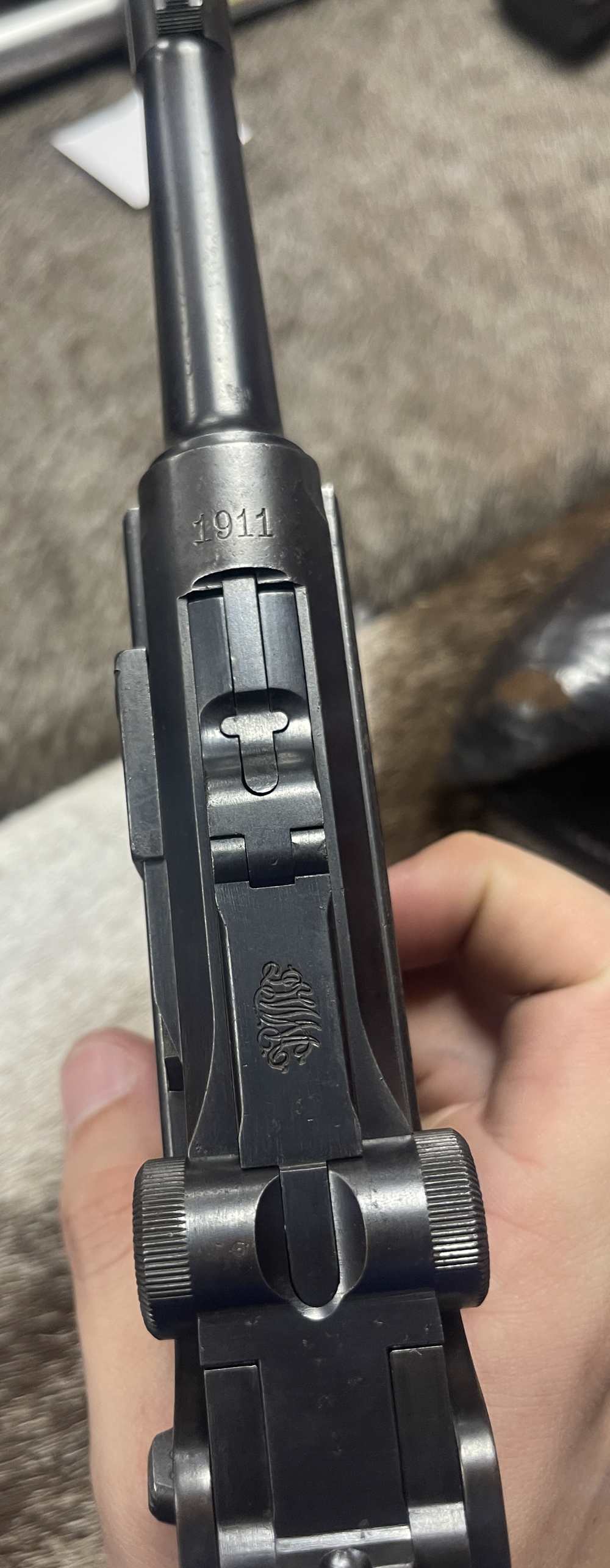 VERY Rare 1911 DWM Luger WWI MATCHING #s P08 9mm W/Holster ALL ORIGINAL-img-12