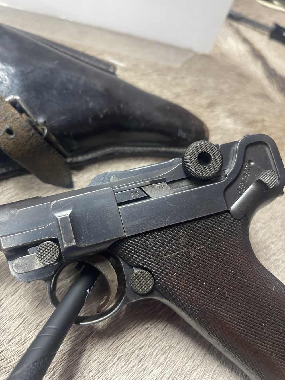 VERY Rare 1911 DWM Luger WWI MATCHING #s P08 9mm W/Holster ALL ORIGINAL-img-3