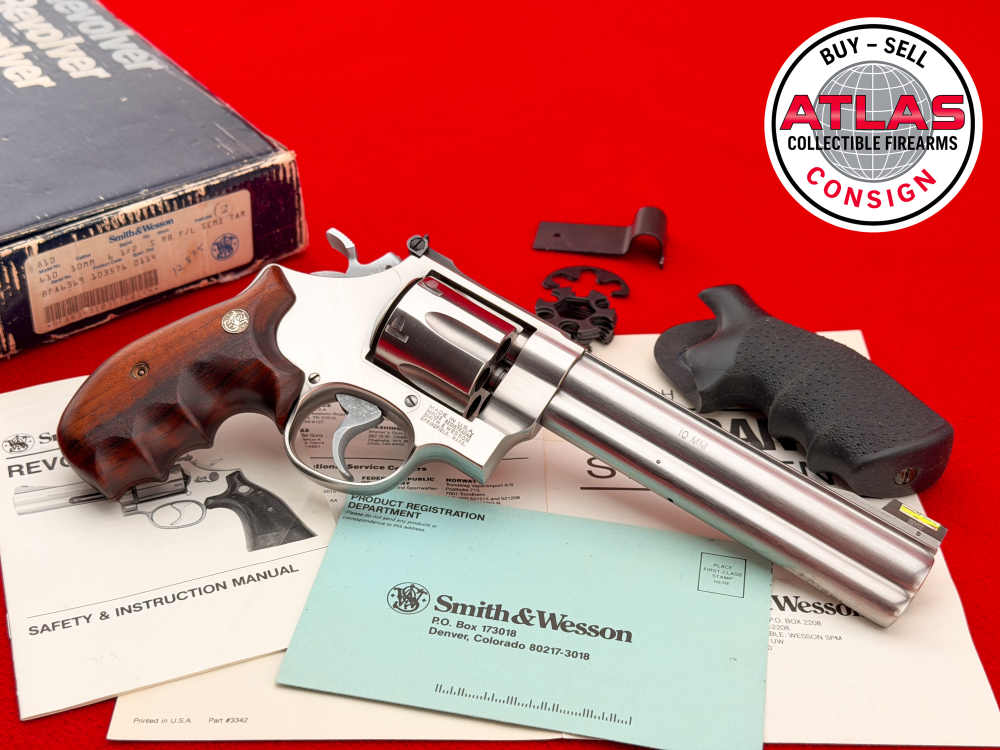 SCARCE 1990 S&W Model 610 10mm 6.5" Stainless w/ Box & Combat Stocks-img-8