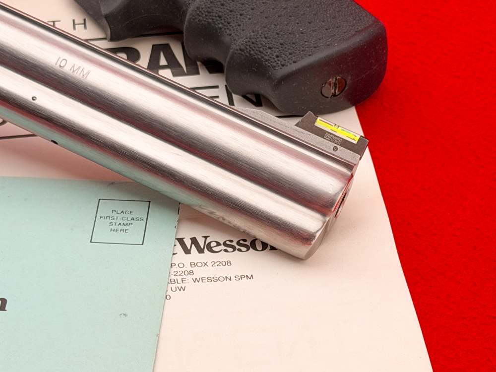 SCARCE 1990 S&W Model 610 10mm 6.5" Stainless w/ Box & Combat Stocks-img-9
