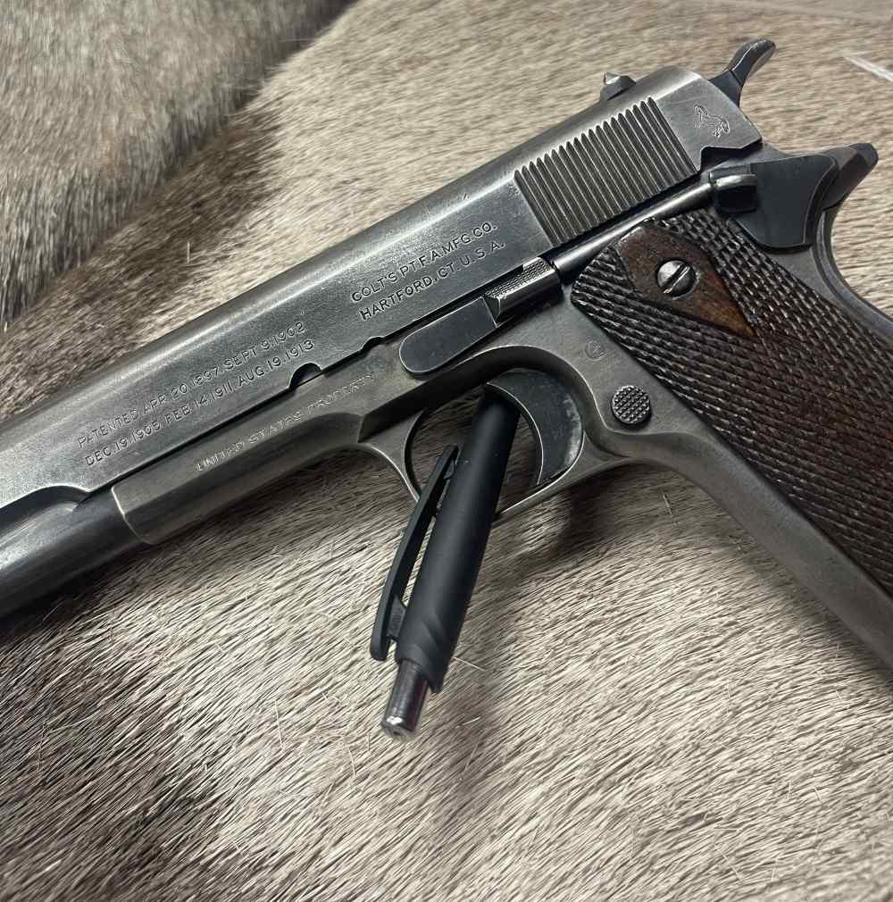ALL ORIGINAL COLT 1911 WWI MFG 1917 45 ACP 2-tone mag H/P Barrel-img-2