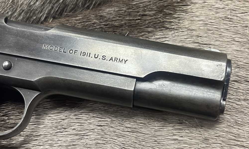 ALL ORIGINAL COLT 1911 WWI MFG 1917 45 ACP 2-tone mag H/P Barrel-img-8