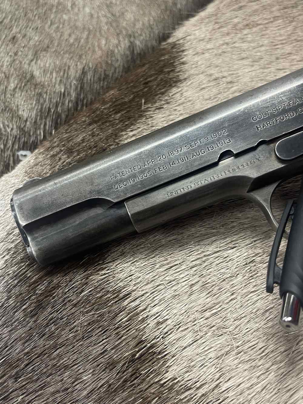 ALL ORIGINAL COLT 1911 WWI MFG 1917 45 ACP 2-tone mag H/P Barrel-img-1