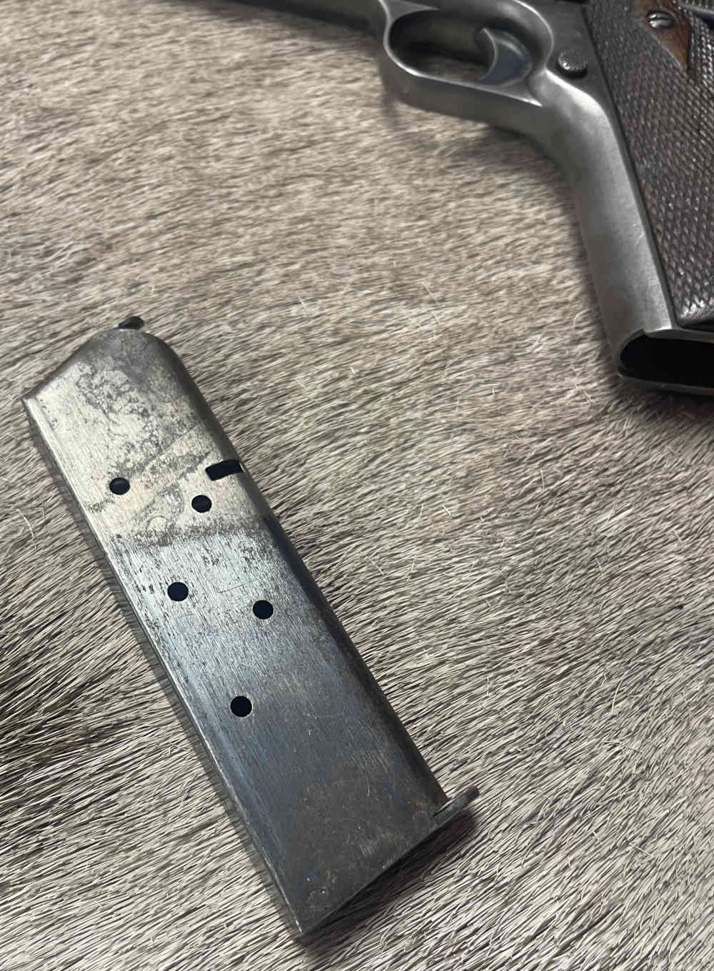 ALL ORIGINAL COLT 1911 WWI MFG 1917 45 ACP 2-tone mag H/P Barrel-img-12