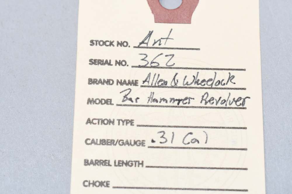 Uncommon Allen & Wheelock Bar Hammer DAO Percussion Revolver 31 Cal READ-img-1