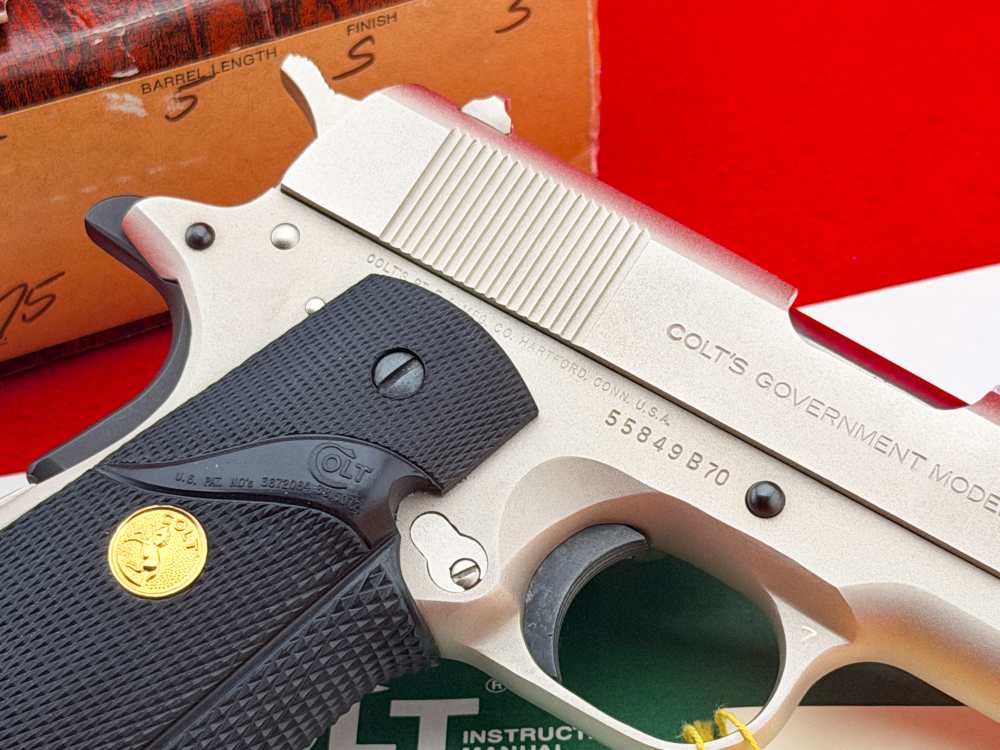 1980 Colt MK IV 1911 Series 70 Government .45 ACP Satin Nickel 5" w/ Box-img-12