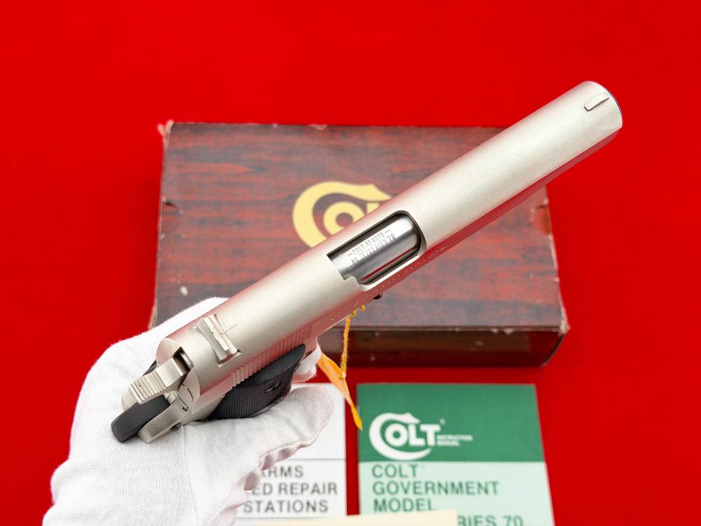 1980 Colt MK IV 1911 Series 70 Government .45 ACP Satin Nickel 5" w/ Box-img-14
