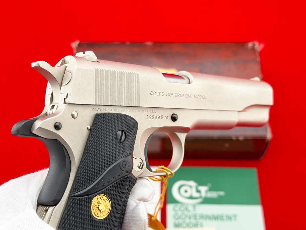 1980 Colt MK IV 1911 Series 70 Government .45 ACP Satin Nickel 5" w/ Box-img-17