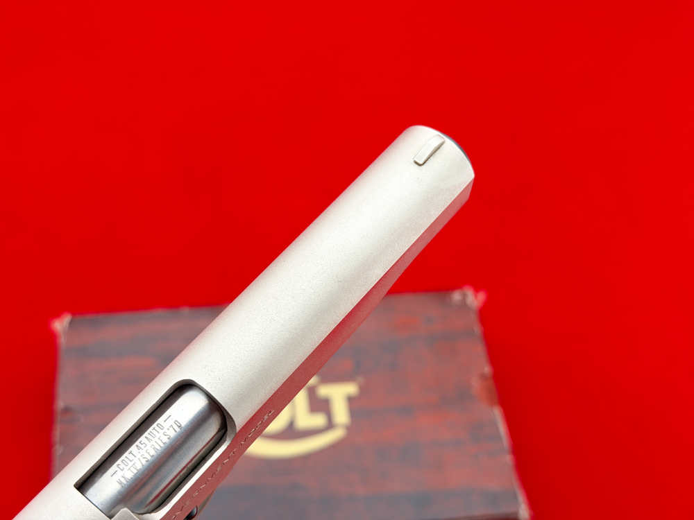 1980 Colt MK IV 1911 Series 70 Government .45 ACP Satin Nickel 5" w/ Box-img-15