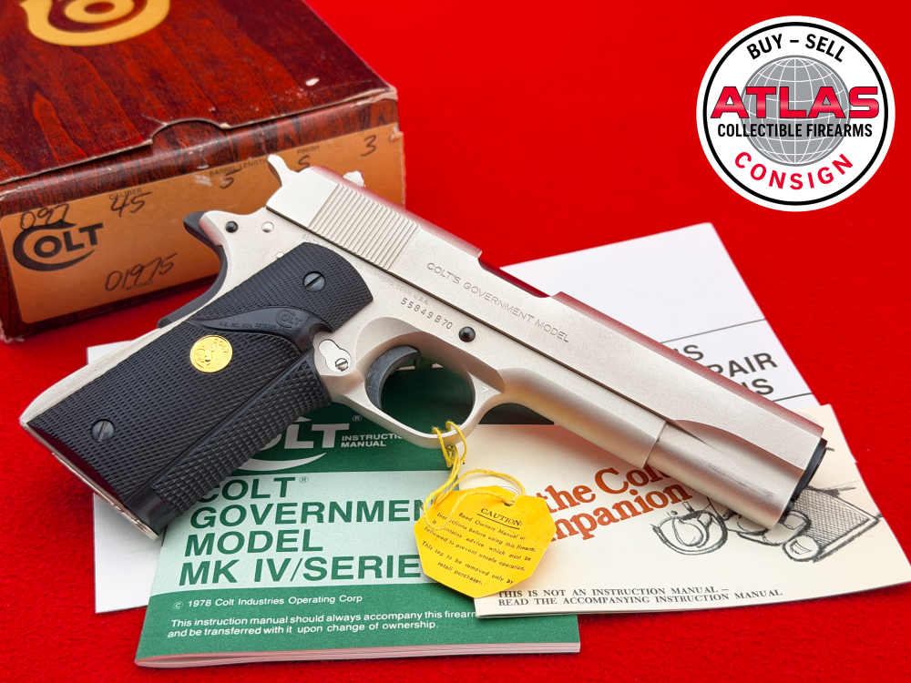 1980 Colt MK IV 1911 Series 70 Government .45 ACP Satin Nickel 5" w/ Box-img-9