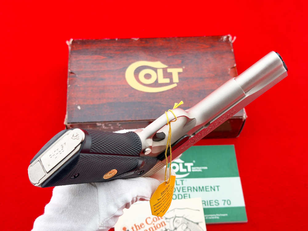 1980 Colt MK IV 1911 Series 70 Government .45 ACP Satin Nickel 5" w/ Box-img-22