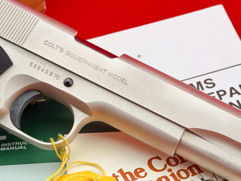 1980 Colt MK IV 1911 Series 70 Government .45 ACP Satin Nickel 5" w/ Box-img-11