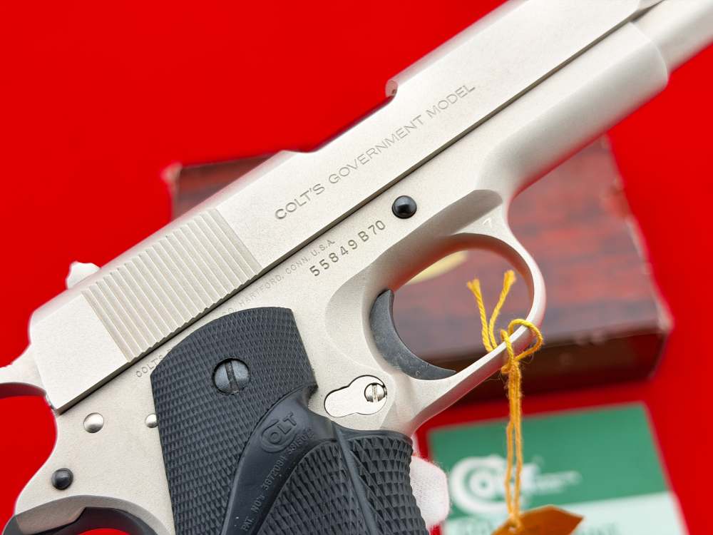 1980 Colt MK IV 1911 Series 70 Government .45 ACP Satin Nickel 5" w/ Box-img-24