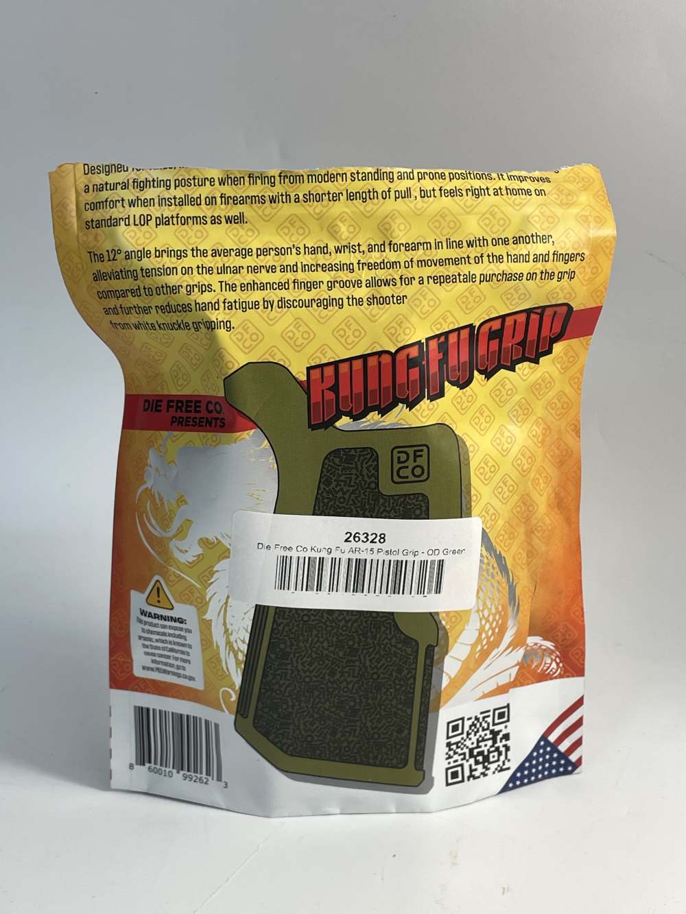 Die Free Company Kung Fu Polymer Rifle Grip Fits AR-15/AR-10 Green-img-2