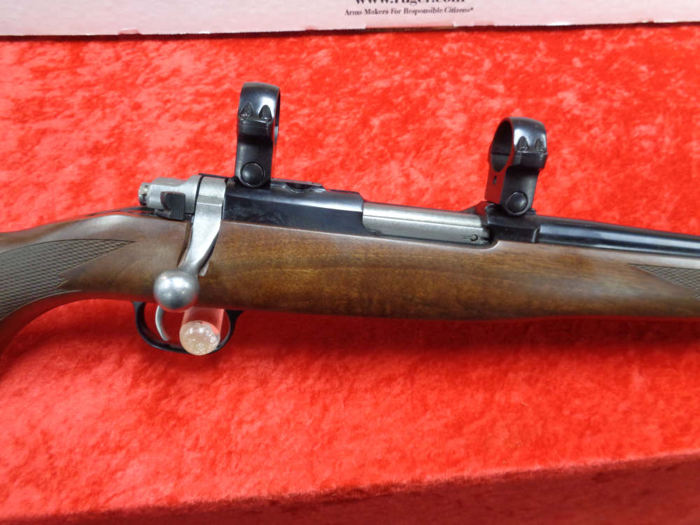 Ruger Model 77/17 17 WSM 20" THREADED Barrel Scope Rings Wood Stock I TRADE-img-2