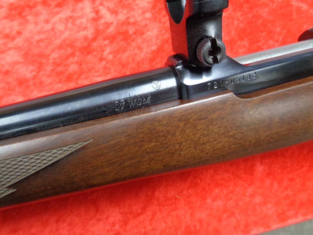Ruger Model 77/17 17 WSM 20" THREADED Barrel Scope Rings Wood Stock I TRADE-img-11