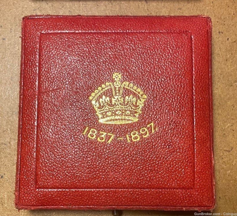 1897 Victoria Diamond Jubilee 55mm Sterling Silver Medalion In Original Box-img-2