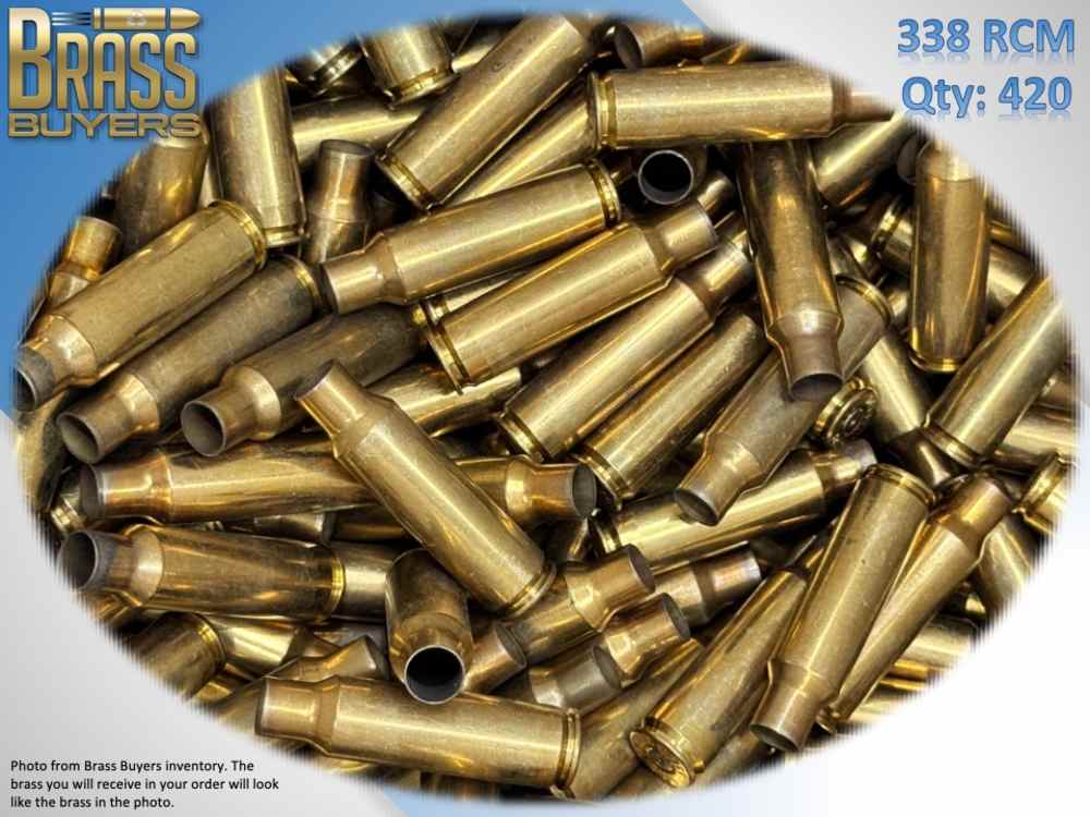 420 PIECES - 338 RCM ONCE FIRED BRASS + MANUAL-img-0