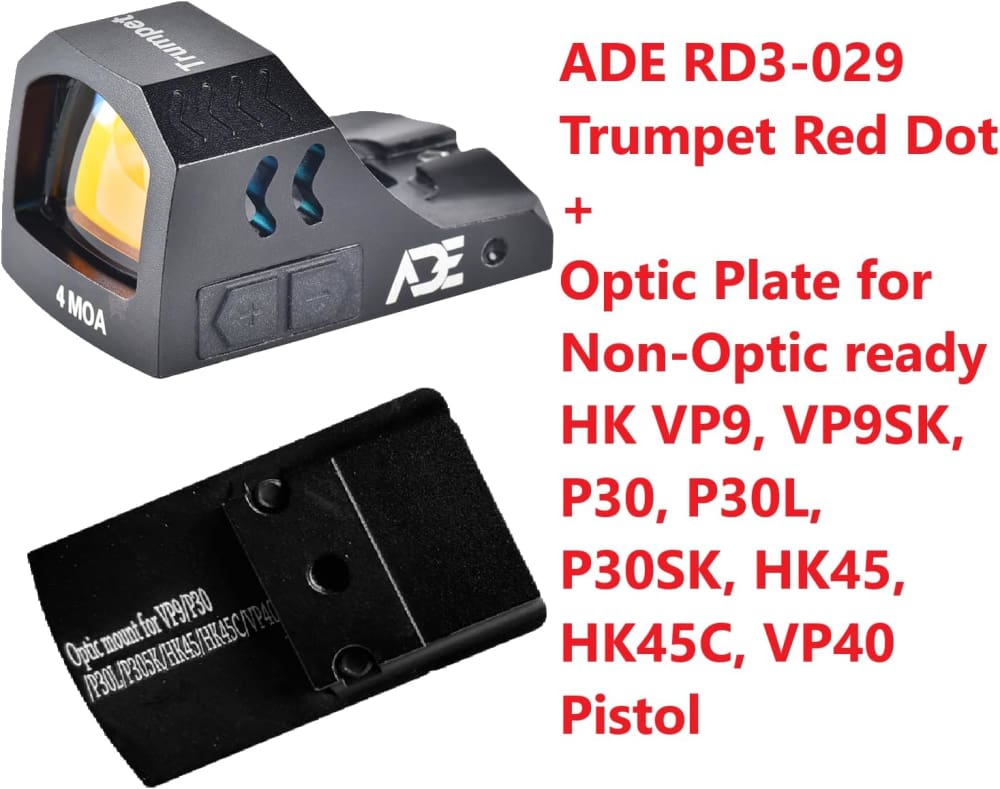 Ade RD3-029 Red Dot + Optic Mount Plate for "Non Optic Ready" HK VP9 Pistol-img-0