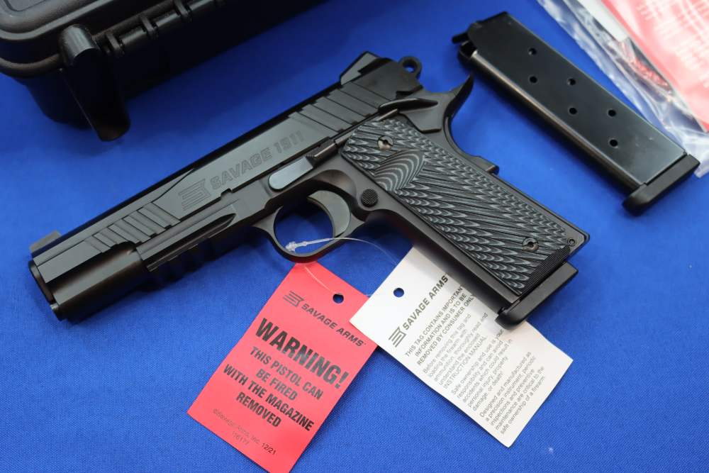 Savage Arms Model 1911 Pistol 45ACP BLK 5" Ambi Safety RAIL GUN Night Sight-img-1
