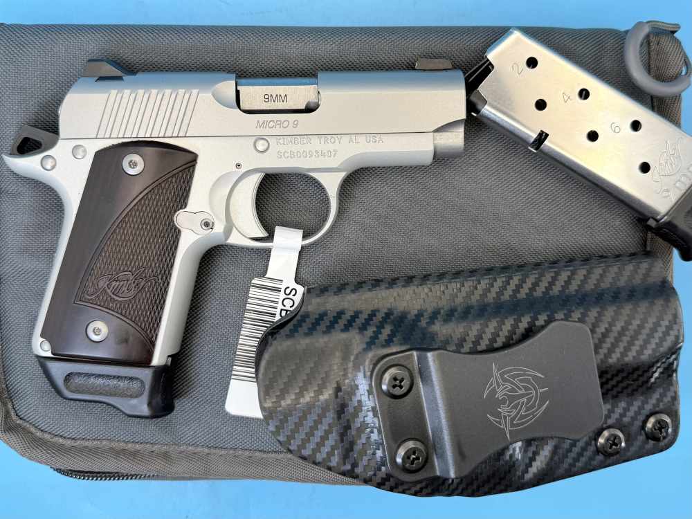 Kimber Micro 9 9mm Stainless Rosewood 2 magazines & holster NEW!-img-2