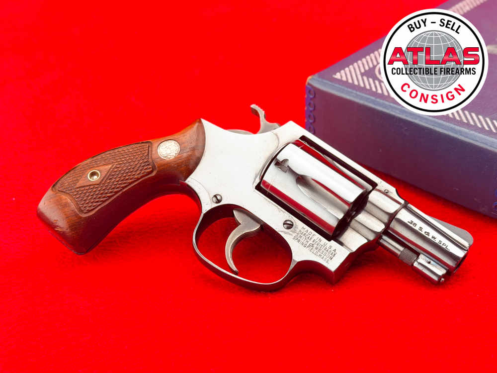 1958 Smith & Wesson Model 36 Chiefs Special 1.87" Blued .38 Spl w/ Box-img-8