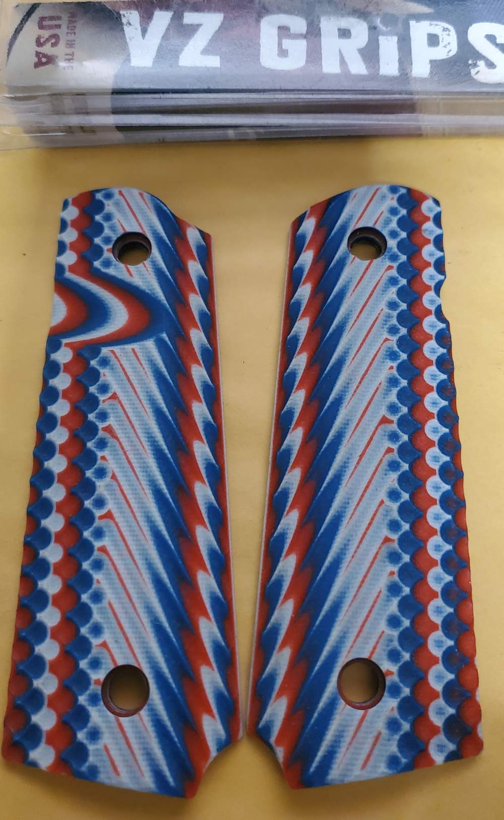 VZ Grips 1911 Red White & Blue Composite Grip Set NEW-img-0
