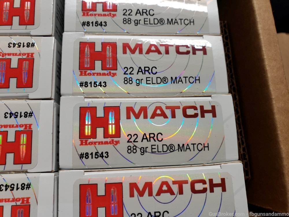IN STOCK! NEW! 200 ROUNDS HORNADY 22 ARC 88 ELD-M ELDM MATCH ELD .22-img-1