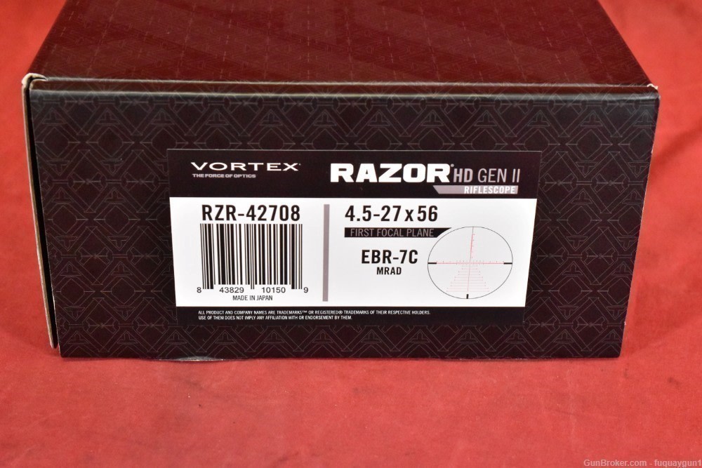 Vortex Razor HD Gen II 4.5-27x56 EBR-7C RZR-42708 Optic Scope-img-8