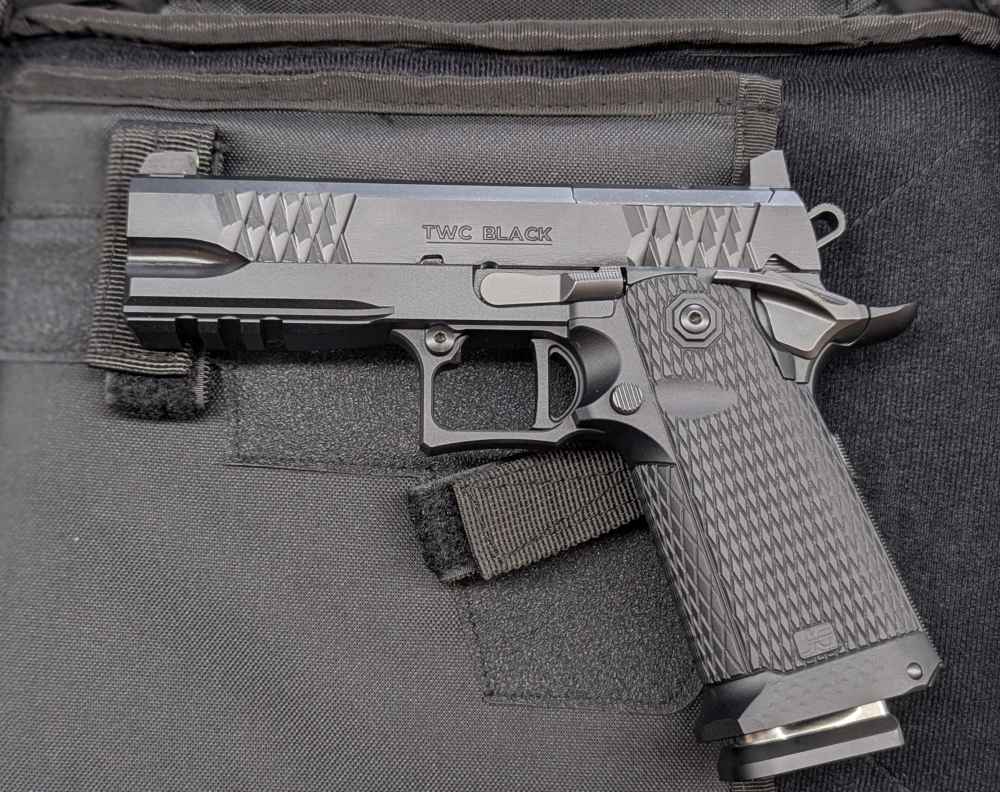 Jacob Grey TWC Black W/ Gold Barrel PINNED Grip Safety 4.25" 9MM -img-1