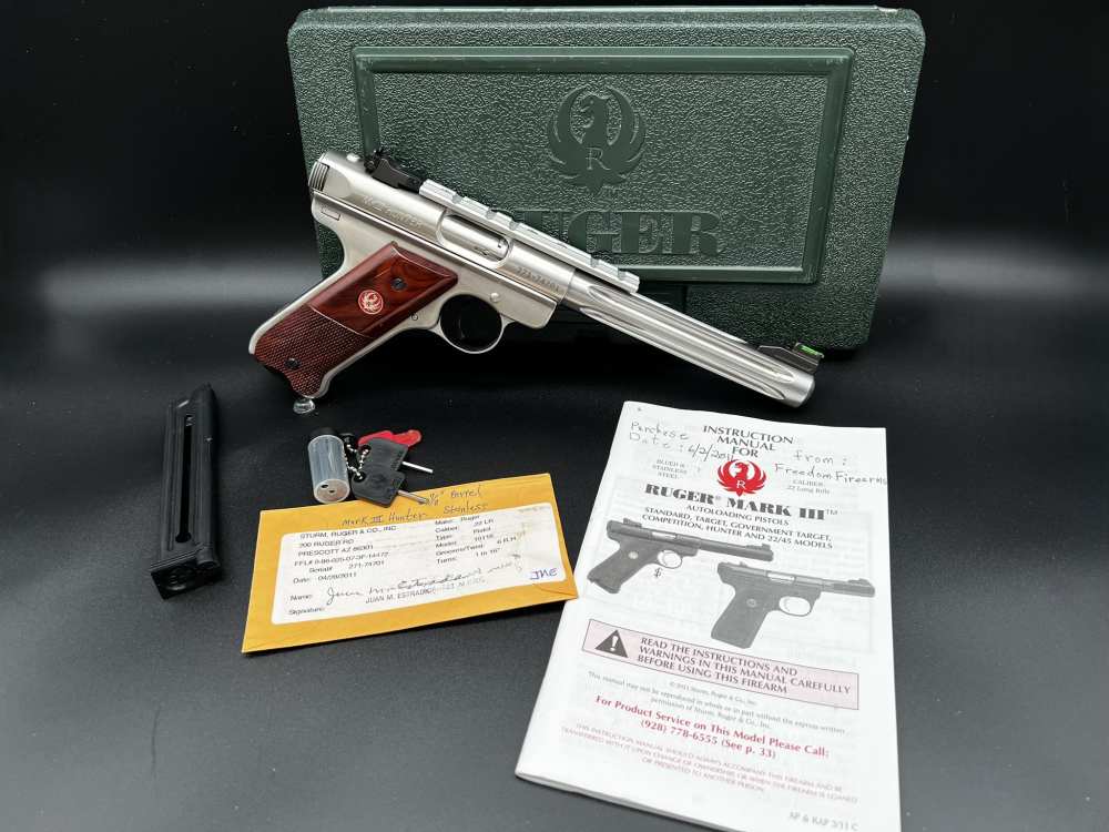 Ruger Mark III Hunter .22 LR – Stainless 6.88" Fluted Barrel Excellent Cond-img-12