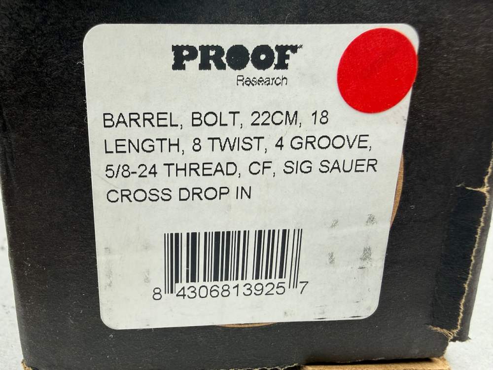 Sig Cross Sawtooth Proof Carbon Fiber Prefit Barrel 22 Creedmoor 18" - NEW-img-3