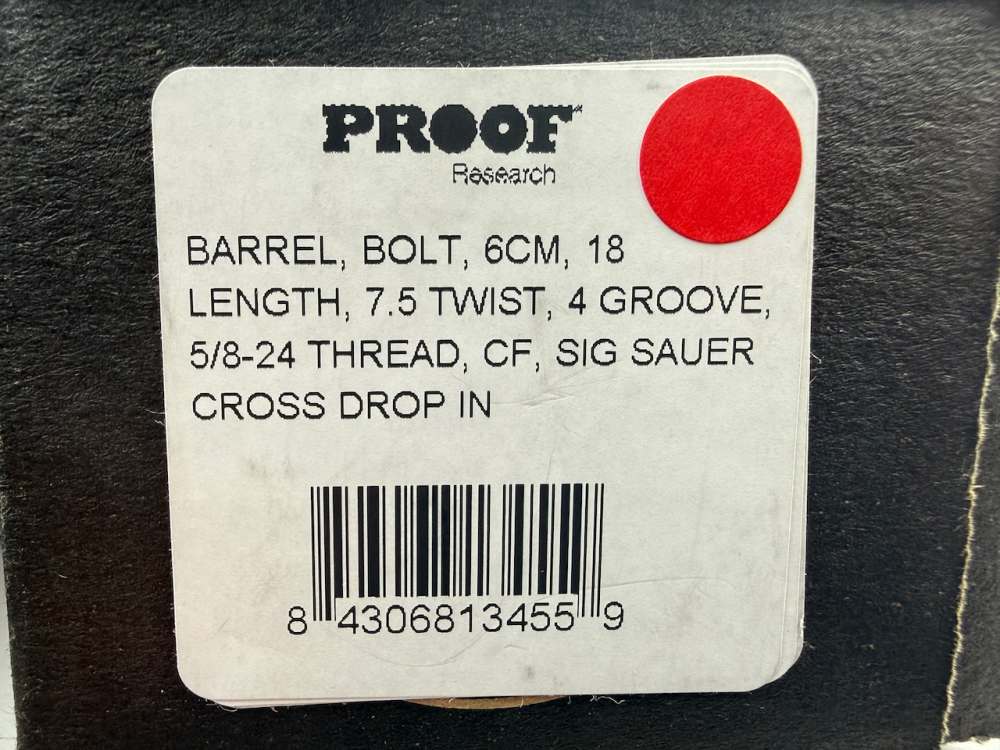 Sig Cross Sawtooth Proof Carbon Fiber Prefit Barrel 6mm Creedmoor 18" - NEW-img-3