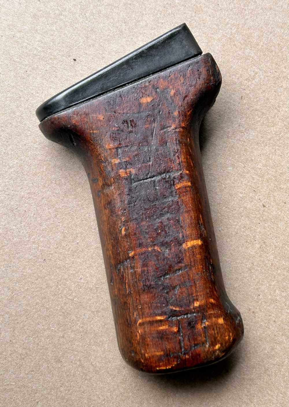 Romanian Hard Wood Pistol Grip w/ Metal Ferrule -img-0